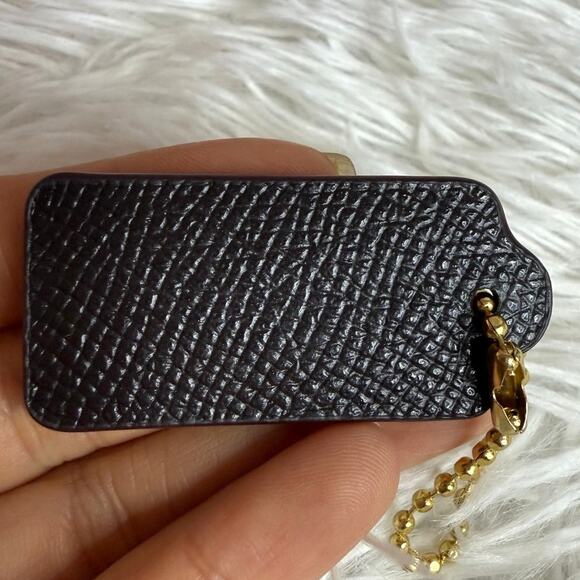 1.5" COACH Black Fob Bag Charm Hang tag Hangtag - Picture 2 of 2